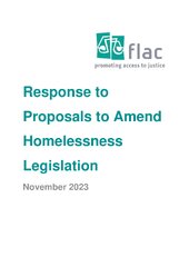 Response to Proposals to Amend Homelessness Legislation