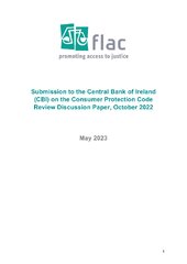 Submission to the Central Bank of Ireland (CBI) on the Consumer Protection Code Review Discussion Paper, October 2022