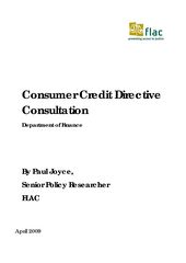 Consumer Credit Directive Consultation